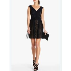 BCBGMAXAZRIA Black & Nude Tulle "AEGLE" Cocktail Dress Sz 4